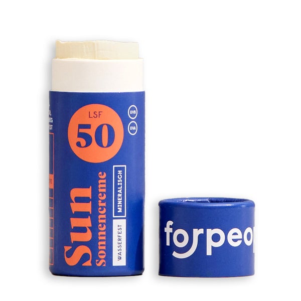 forpeople – Feste Bio Sonnencreme LSF 50 Reisegröße, mineralisch 20 g