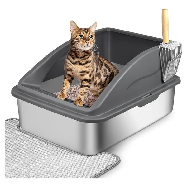 Katzenklo Edelstahl Geruchsfrei Dunkelgrau 60×40×3 1 St