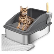 Katzenklo Edelstahl Geruchsfrei Dunkelgrau 60×40×3 1 St