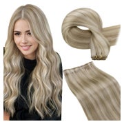 Tressen Echthaar Blond Highlight Aschblond 30cm-80G 4.94-Wef 1 St