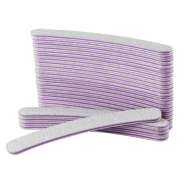 50 Stück Nagelfeilen 100/180 Schmirgelpapier Grau/Lila – Pro 1 St