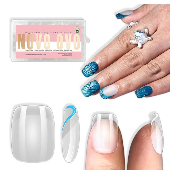 Nagelspitzen Gel Acryl Square Round Short Thick Nail Tips 24 1 St