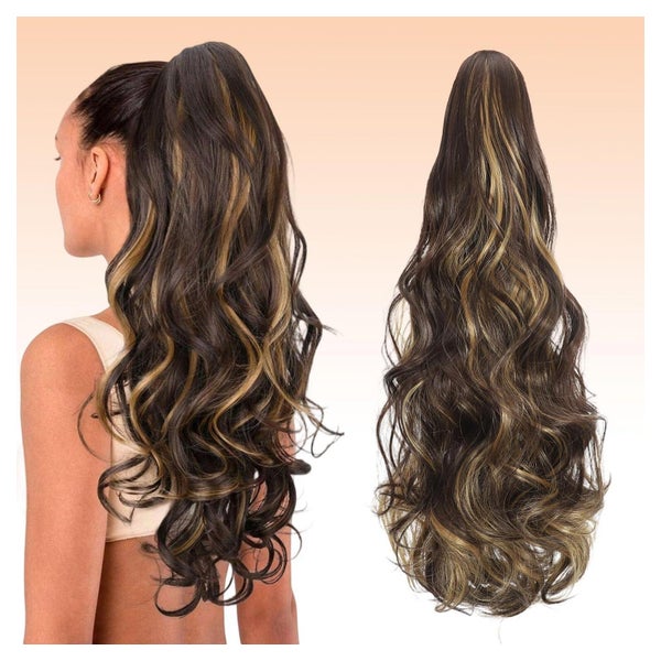 Pferdeschwanz Haarteil Synthetik 55cm Brown & Auburn Blonde 1 St