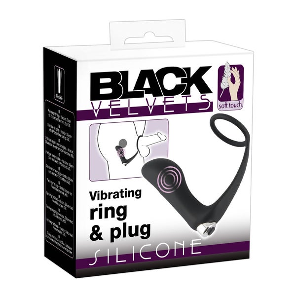 Black Velvets - Vibroplug mit Penisring