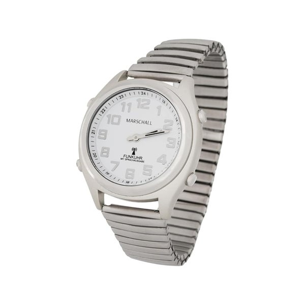 Sprechende Funk-Armbanduhr Sprachausgabe Metallzugband 1 St