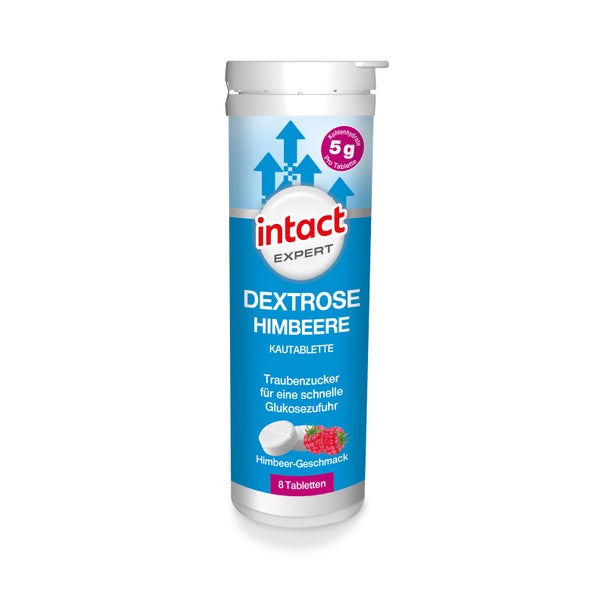 Intact Expert Dextrose Himbeere Kautabletten 8X5,7 g