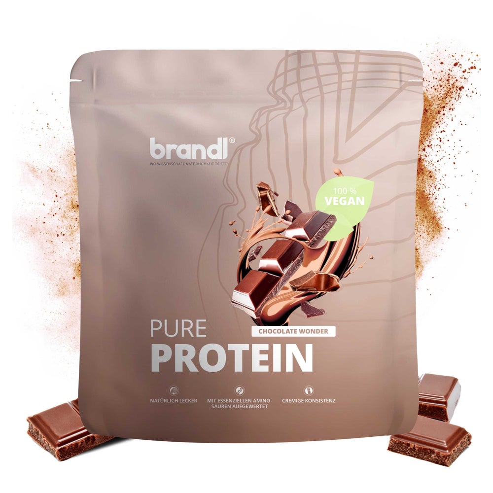 brandl® Premium Proteinpulver VEGAN Schoko | veganes Eiweißpulver mit zugesetzten Aminosäuren 1000 g