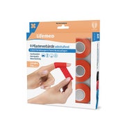 Lifemed Pflasterverbände selbsthaftend 5 m x 2,5 cm rot 9er Pack, 12 x 9 Stück 540 m