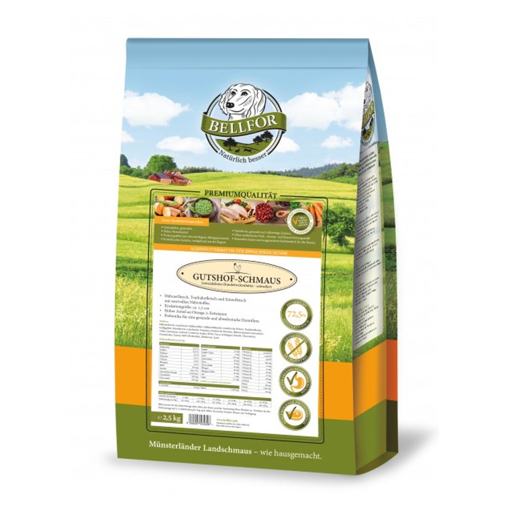 Bellfor Trockenfutter für Hunde mit Huhn Gutshof-Schmaus 2,5kg 2500 g