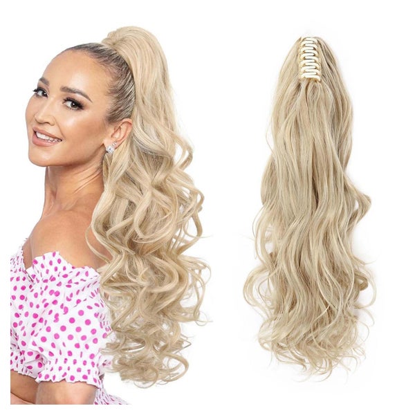 Haarteil Clip in Kralle pferdeschwanz Ash Blonde Mix Blond B 1 St