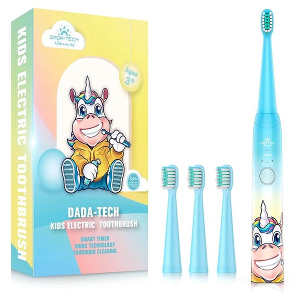 Dada-Tech Elektrische Zahnbürste Kinder Wiederaufladbare, Ultraschall kinderzahnbürste mit Timer 1 St