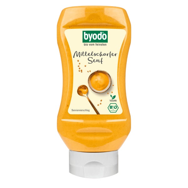 BYODO Mittelscharfer Senf in der PET-Flasche Bio 300 ml