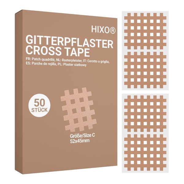 HIXO Gitterpflaster Gittertape Crosstape Akupunktur Pflaster Größe C 50 St