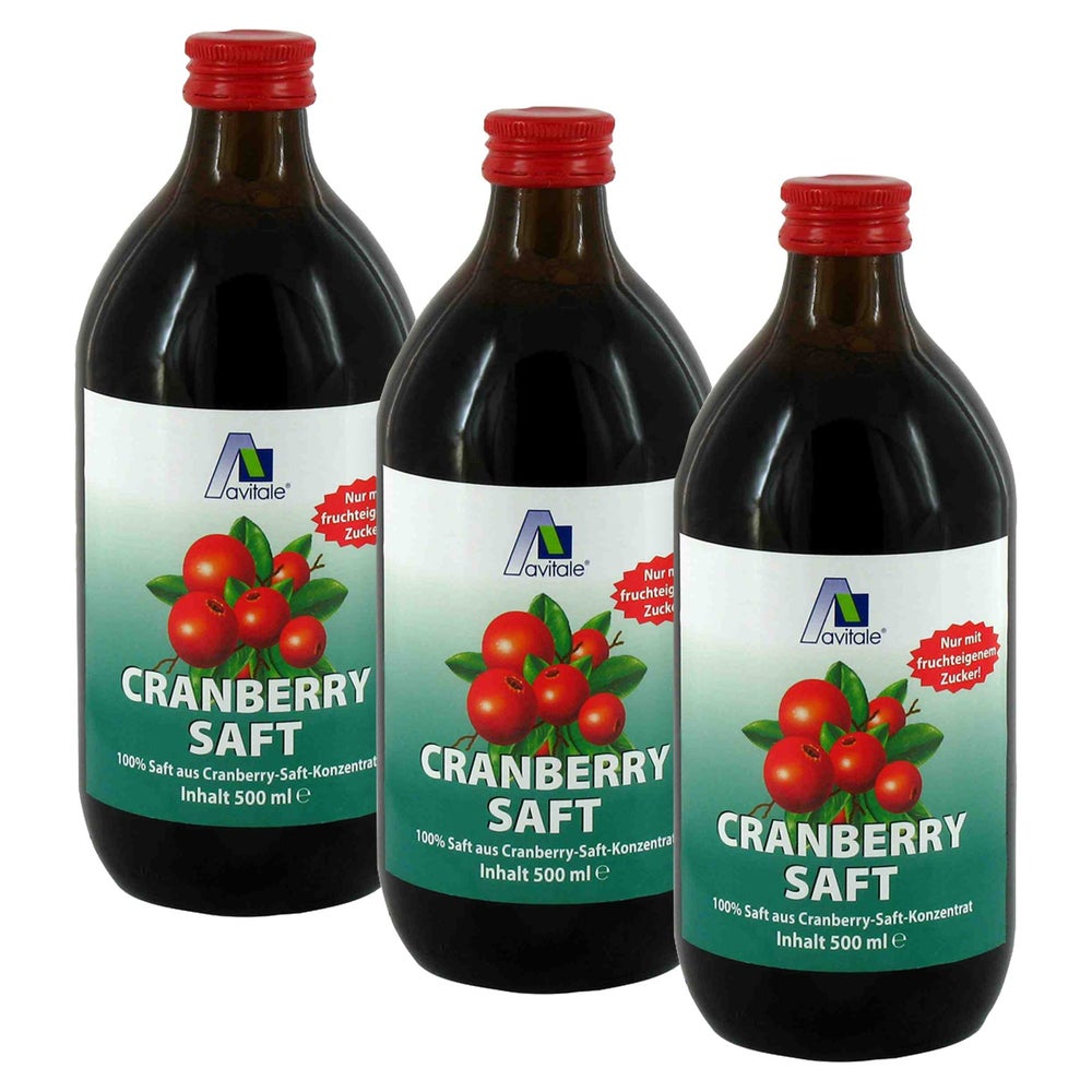 Avitale® Cranberry Saft Dreierpack 3X500 ml