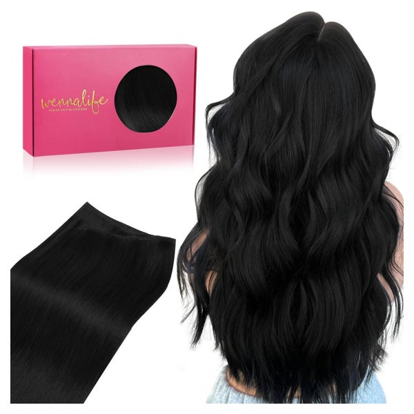 Extensions Echthaar Tressen Remy 45cm-90g 4-Weft#1 Tief Schw 1 St