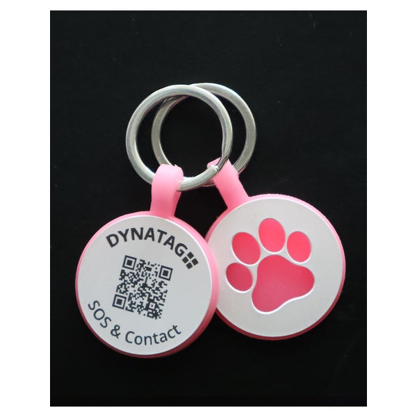 Tiermarke Silikon Glow Rosa – QR-Code mit Online-Profil 1 St