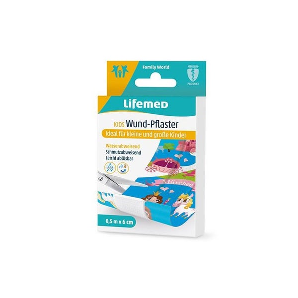 Lifemed Kids Wund-Pflaster 0,5 m x 6 cm farbig "Märchen", 6 Stück 3 m