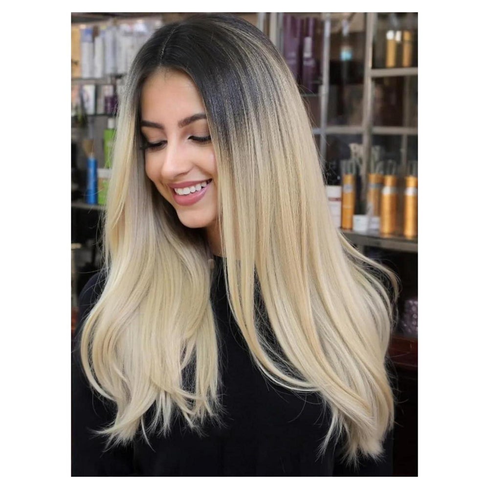 Perücke Mittelscheitel Synthetik 18 Zoll Blond Damen ombre b 1 St