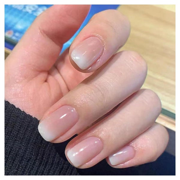 24 Stück French Nude Rosa Press on Nails Acryl Kurz Eckig Fa 1 St