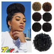 Haarteil Ponytail Afro Puff Extensions Damen Schwarz-Afro-Ko 1 St
