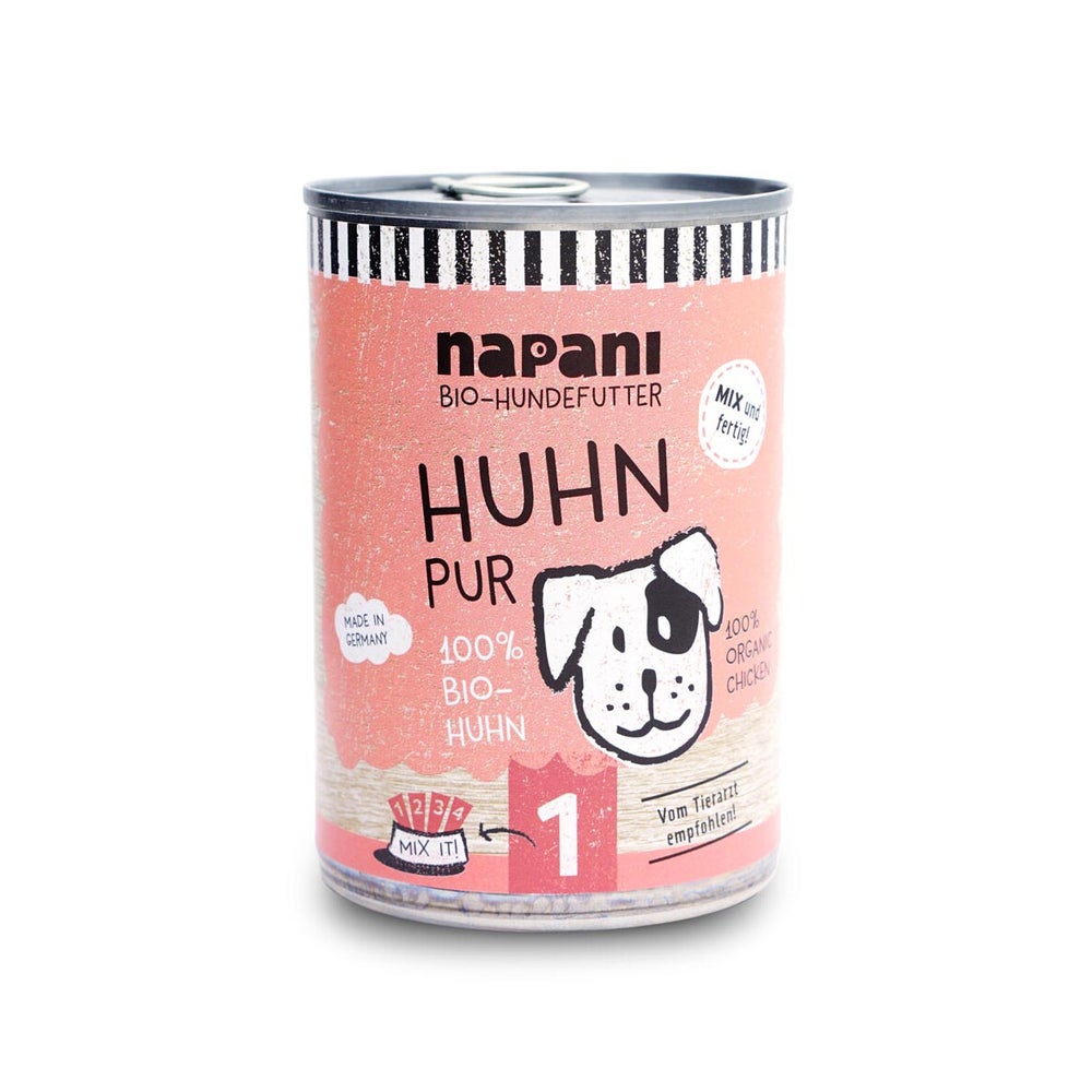 Bio-Dosenfutter für Hunde, Huhn pur 400 g