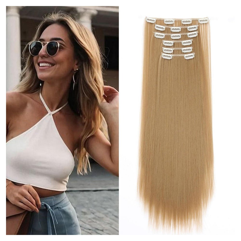 Clip in Extensions Haarverlängerung 65 cm Naturblond mix Dun 1 St