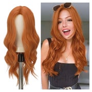 Perücke Locken Mittelscheitel Synthetisch Damen Lang Orange 1 St