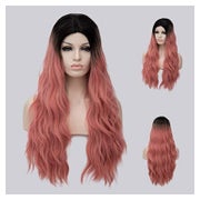 Topcosplay Lang Gewellt Perücke Damen - Synthetische Wig Locken für Cosplay