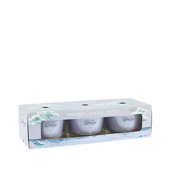 Set of votive candles in Ocean Air glass 3 x 37 g 0,111 kg