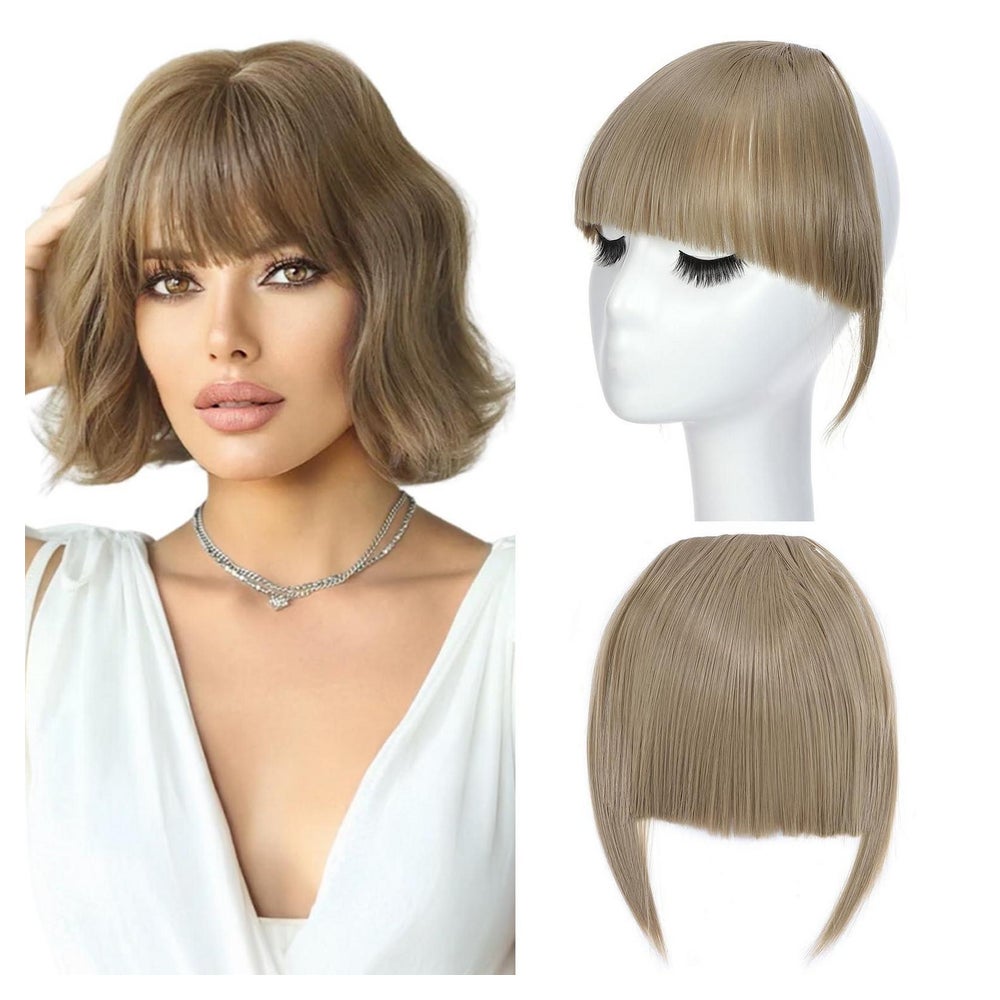 Pony Clip in Haarteil Bangs synthetisch Damen Dunkelblond 1 St