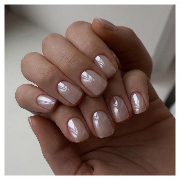 Nägel Press On Glitzer Kurz Eckig Bling Acryl Fake 24 Chrome 1 St