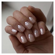 Nägel Press On Glitzer Kurz Eckig Bling Acryl Fake 24 Chrome 1 St