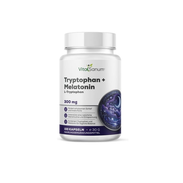 VitaSanum® L-Tryptophan 299 mg + Melatonin 1 mg – 100 Kapseln 100 St