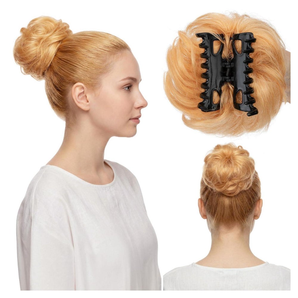 Haarteil Dutt Messy Bun Echthaar Klammer Damen #27 Dunkelblo 1 St