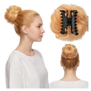 Haarteil Dutt Messy Bun Echthaar Klammer Damen #27 Dunkelblo 1 St