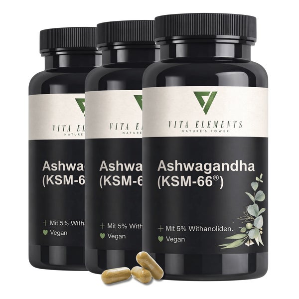 Vita Elements Ashwagandha (KSM-66®) Kapseln 3 x 180 St