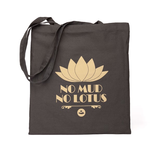 bodhi Baumwoll-Tragetasche, Design-Print "No Mud No Lotus" 1 St