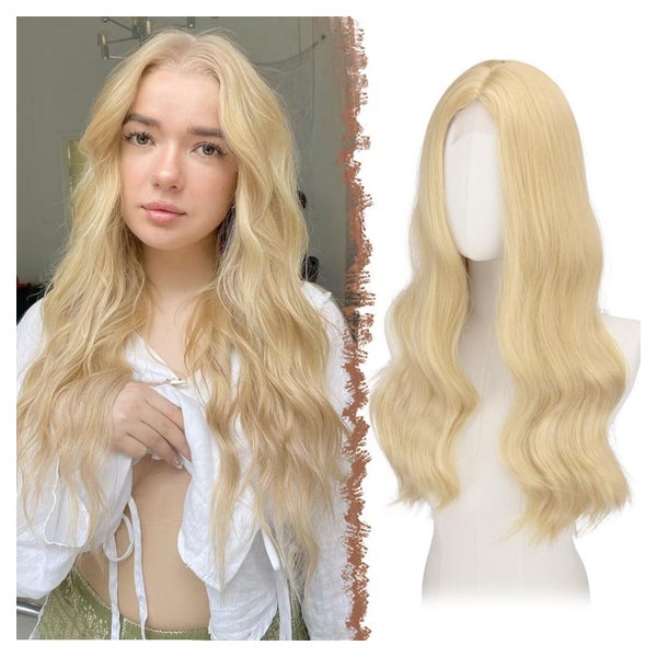 Perücke Spitzenfront wellig blond Synthetik Blond-L 60 cm wi 1 St