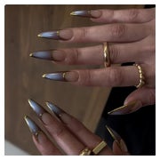 Lange Stiletto Falsche Nägel Braun Ombré 24 Stück GlamRays 1 St