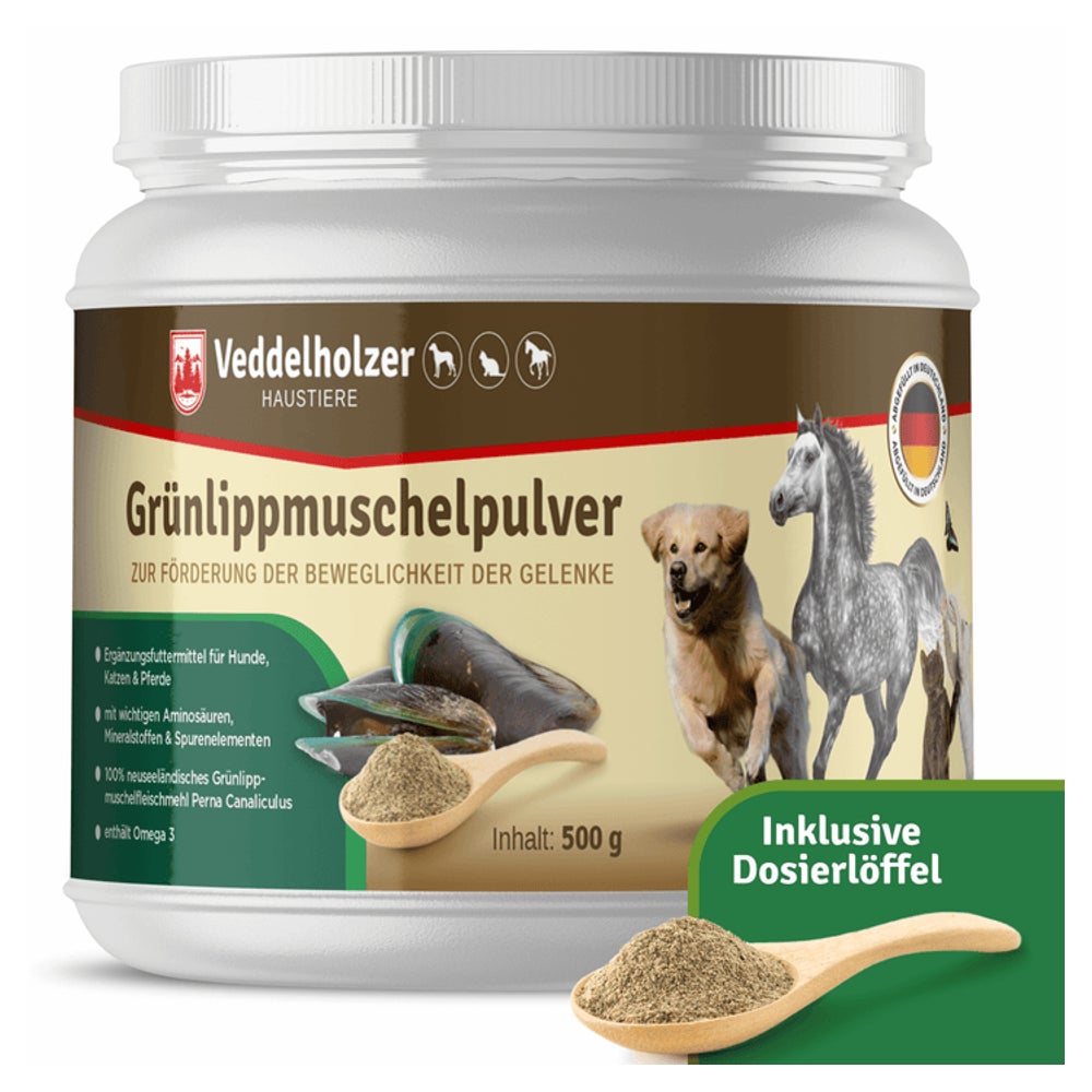 Veddelholzer Natürliches Grünlippmuschelpulver Hund - 500g 500 g