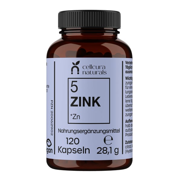Cellcura Naturals Zink 25 Mg Hochdos.vegan Kapseln 120 St