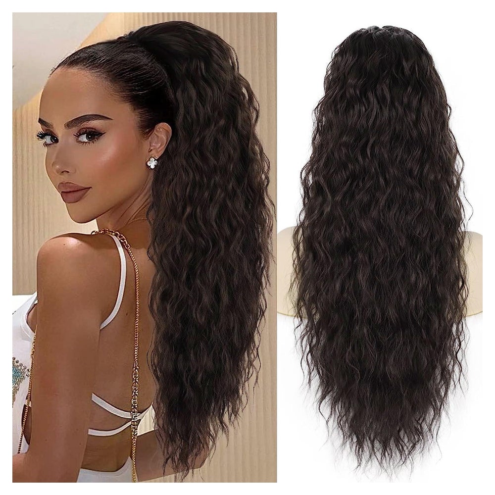 Pferdeschwanz Haarteil Extension Clip 76cm Wellen Locken 4# 1 St