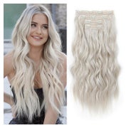 Clip In Extensions Blond 60 cm 4PC Haarteile 24 inch Platinb 1 St