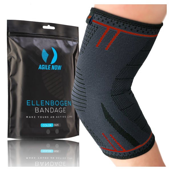 AGILE NOW Ellenbogenbandage "Basic" Rot L 1 St