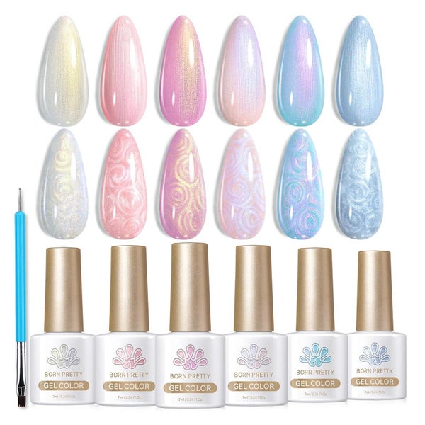 Nagellack UV Gel Perle Effect 6 Farben Maniküre Pearl Rosa W 1 St