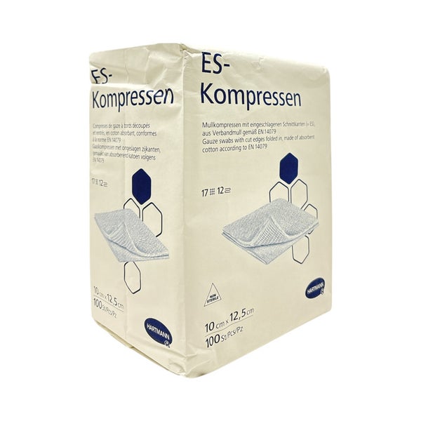 Hartmann ES Mullkompressen, unsteril, 10 x 12,5 cm, 17-fädig, 12-fach 100 St