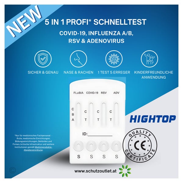 Hightop 5in1 Profi Antigen Test + Gratis Nanovio FFP2 20 St