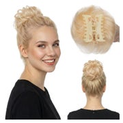 Haarteil Echthaar Messy Bun Klammer Dutt Damen #613 Gebleich 1 St