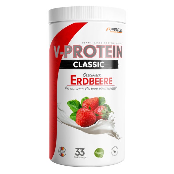 ProFuel - V-PROTEIN Classic Erdbeere 73% veganes Protein 1000 g