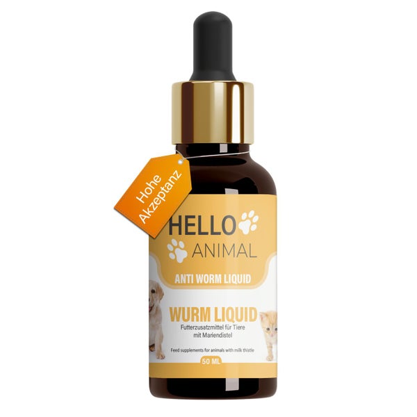 Hello Animal® Wurm Liquid | Wurmmittel Alternative für Hunde & Katzen 50 ml